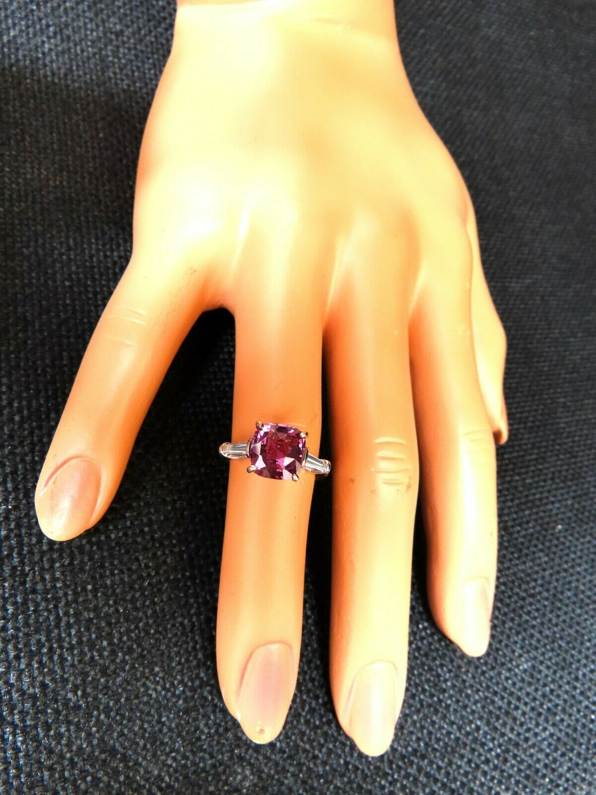GIA Certified 3ct Natural purple pink Sapphire Diamonds Ring 18kt plat