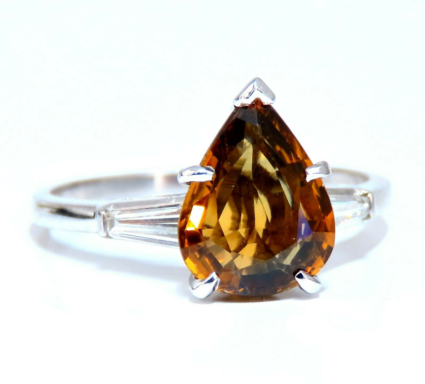 GIA Certified 2.36ct Natural Yellow Natural Sapphire Diamonds Ring Platinum