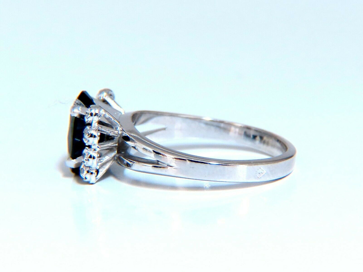 GIA Certified 1.89ct Sapphire Diamonds Ring 14kt No Heat