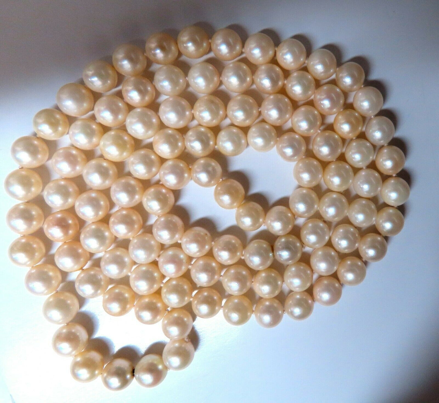GIA certified Natural Akoya Pearls endless necklace 8.45mm