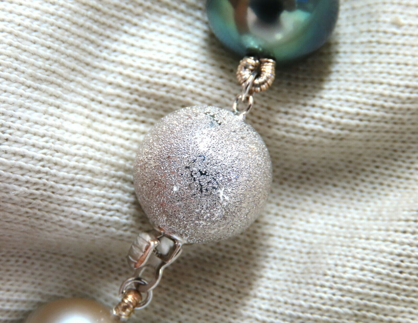 GIA certified Natural Multicolor Tahitian Saltwater Pearls necklace 14.46m 14k