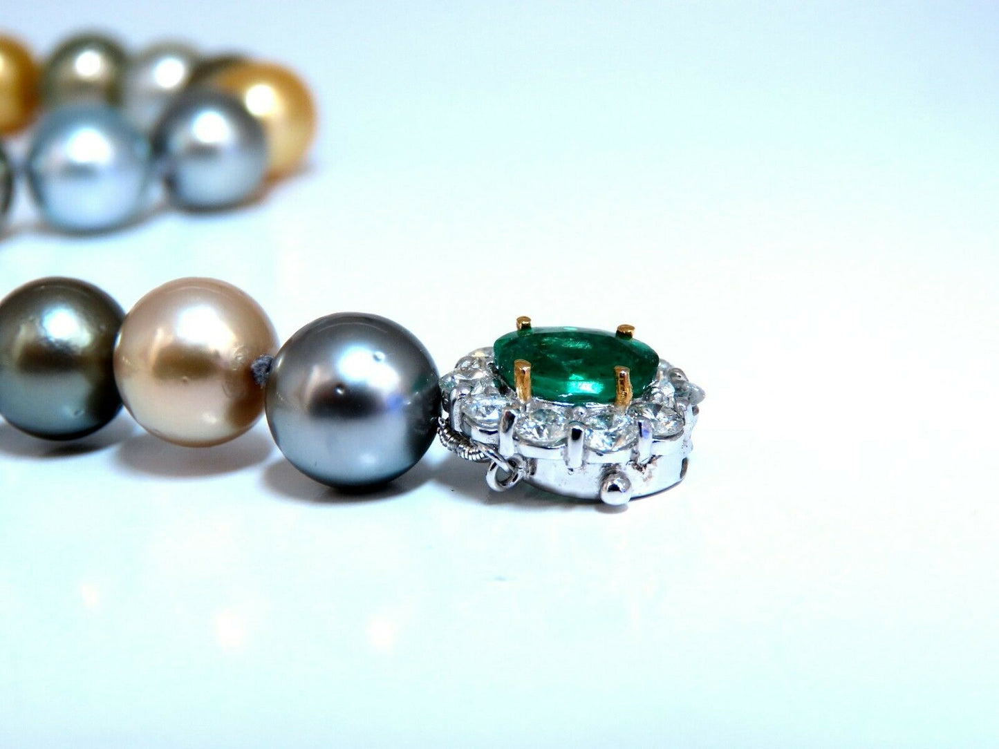 GIA certified Natural Multicolor Tahitian Saltwater Pearls necklace 11.5m 14k