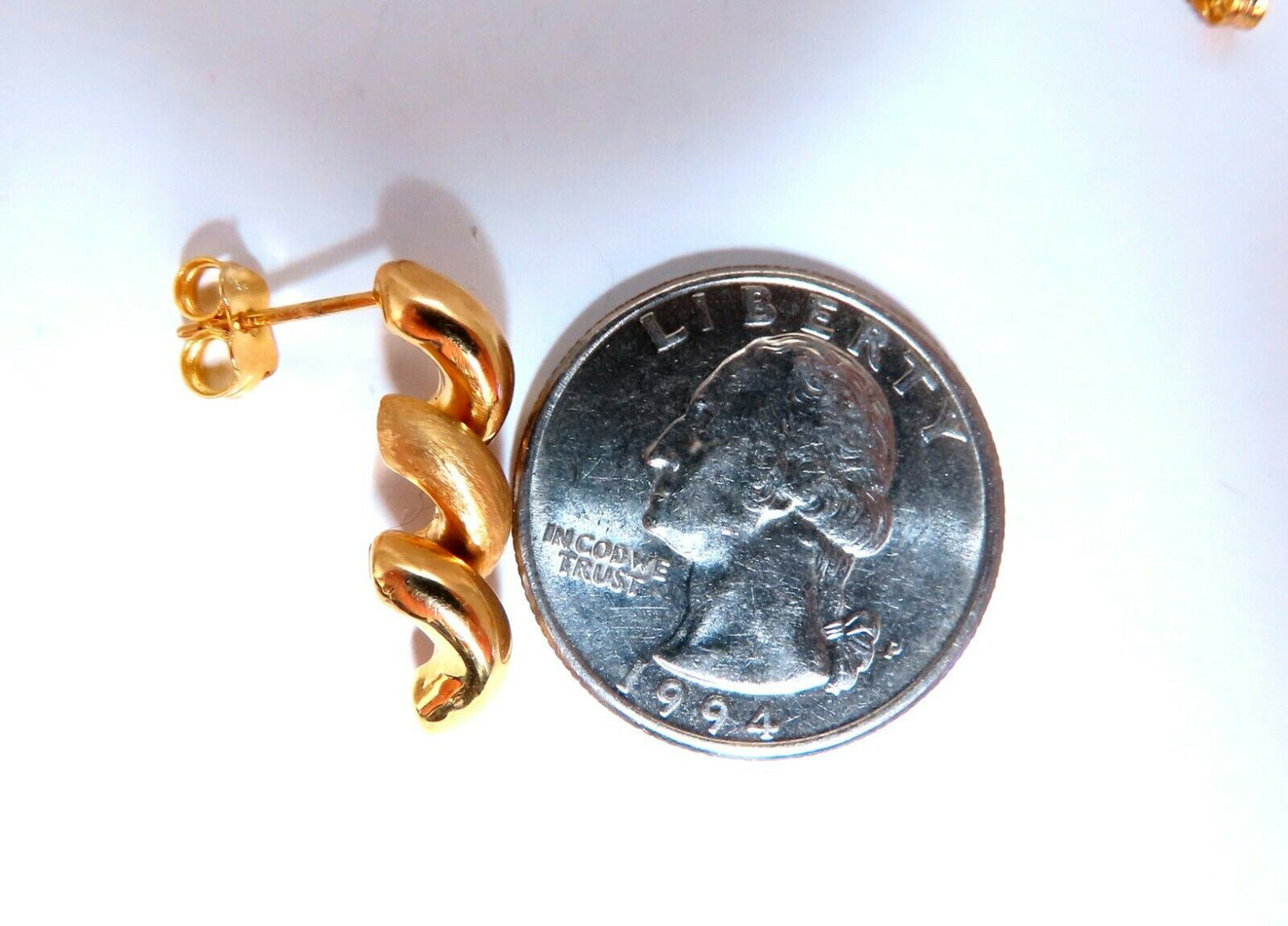 Maccaroni Row Gold Earrings 14kt