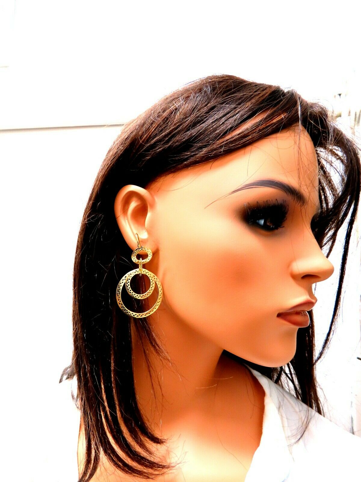 Circular Rolling Rings Dangle Earrings 18kt gold