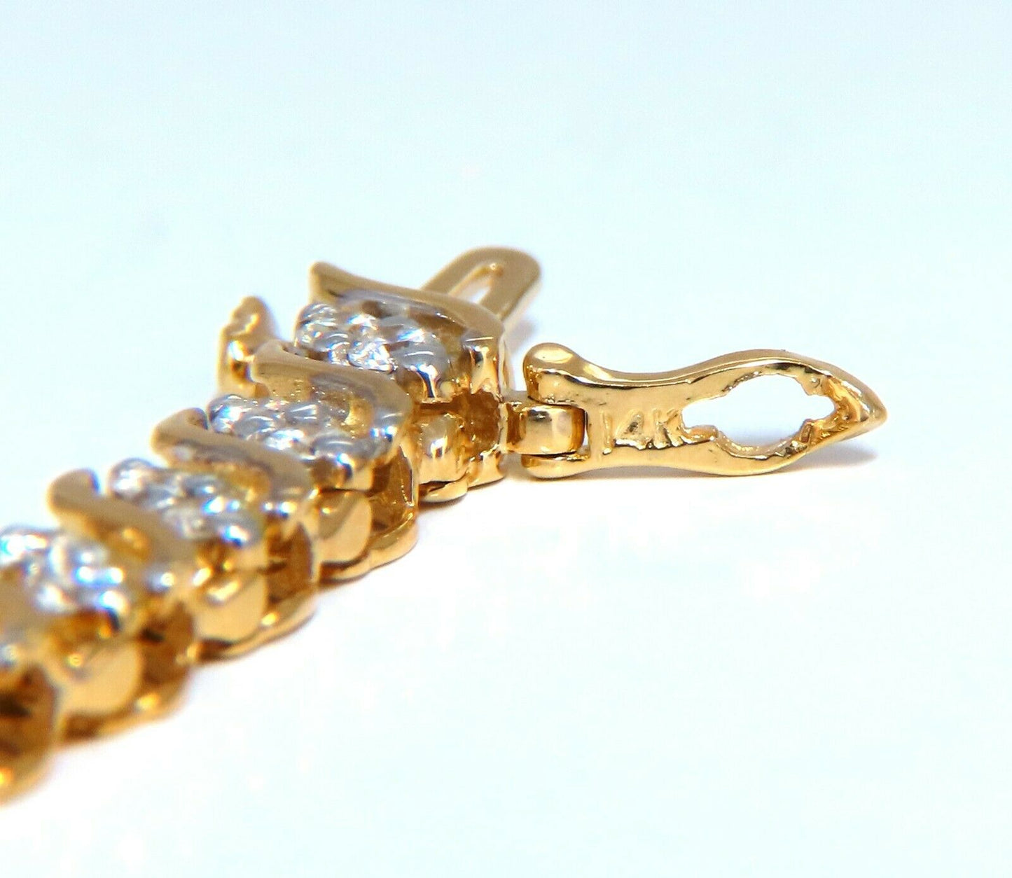 3.00 natural diamonds S Link Tennis Bracelet 14kt