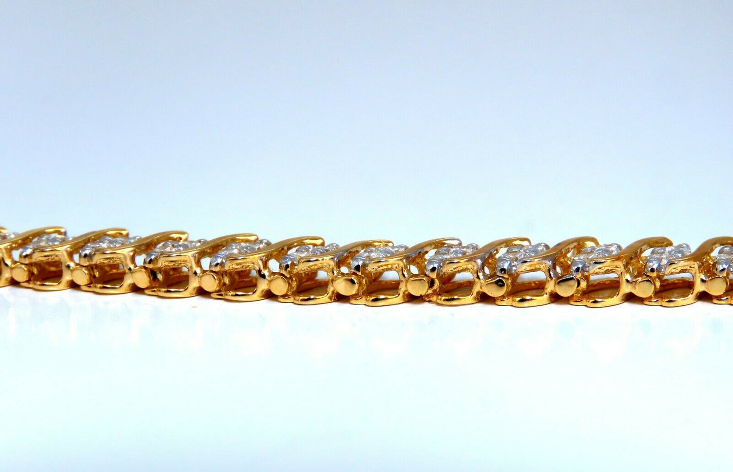3.00 natural diamonds S Link Tennis Bracelet 14kt