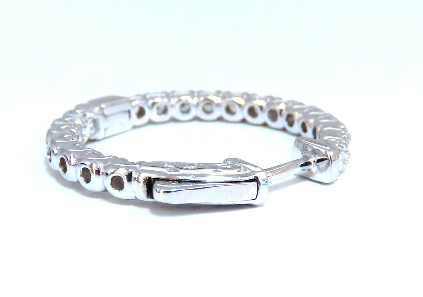 1.62ct Natural Round Diamond hoop earrings 14kt 25mm