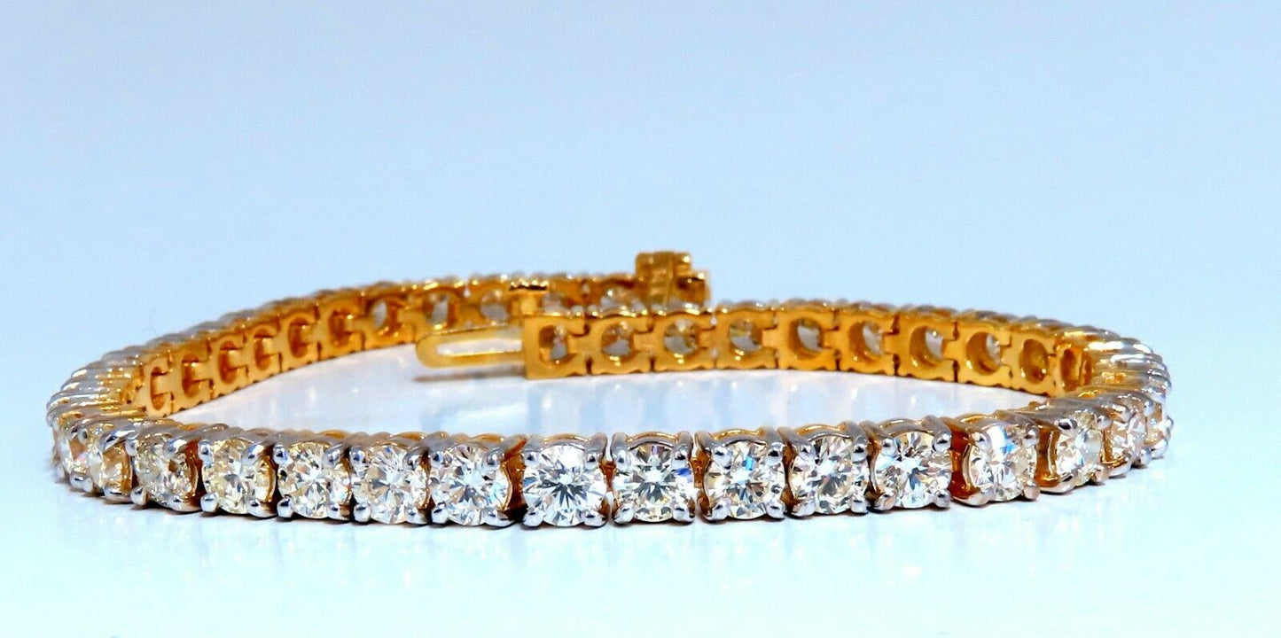 8.35ct Natural Round Brilliant Diamonds Tennis Bracelet 14kt