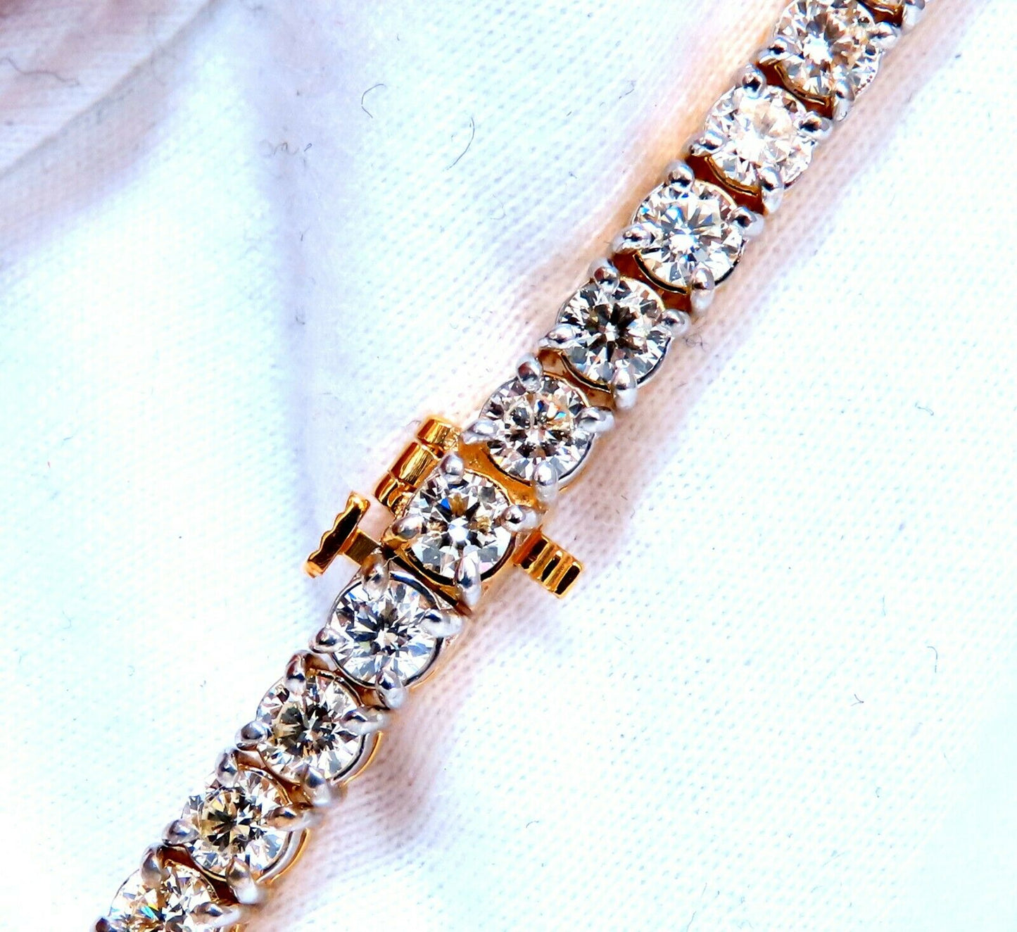 8.35ct Natural Round Brilliant Diamonds Tennis Bracelet 14kt