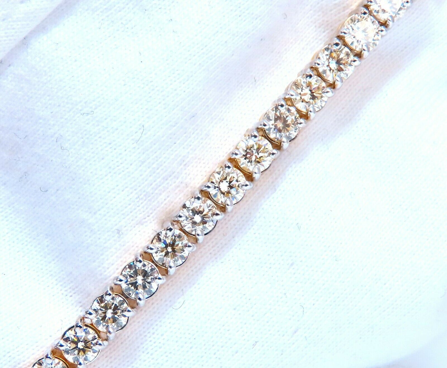 8.35ct Natural Round Brilliant Diamonds Tennis Bracelet 14kt