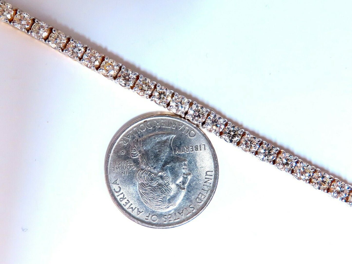 8.35ct Natural Round Brilliant Diamonds Tennis Bracelet 14kt