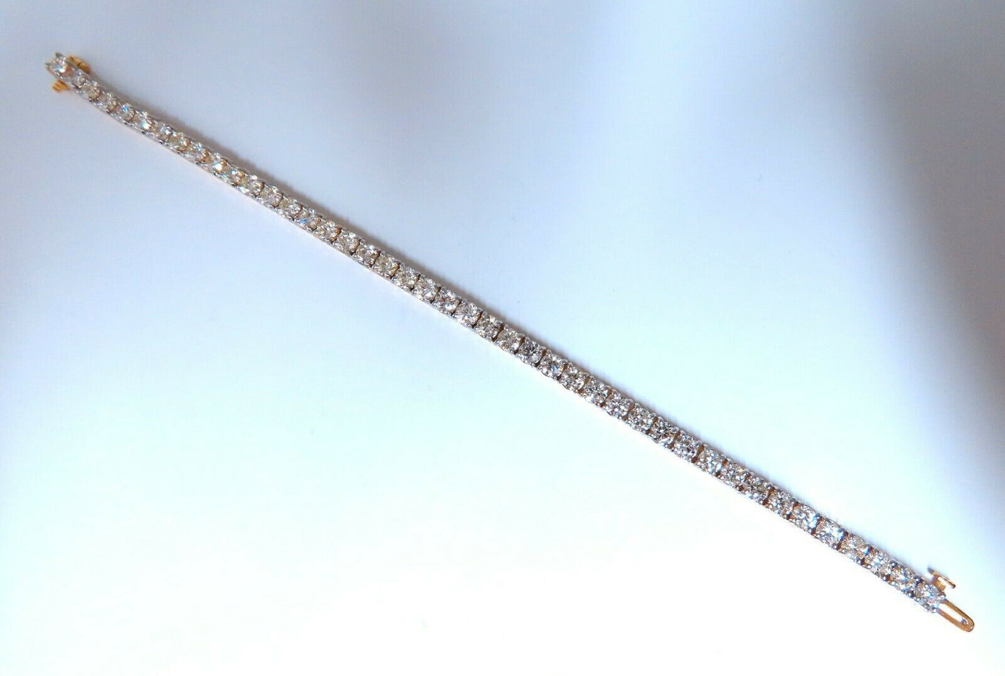 8.35ct Natural Round Brilliant Diamonds Tennis Bracelet 14kt