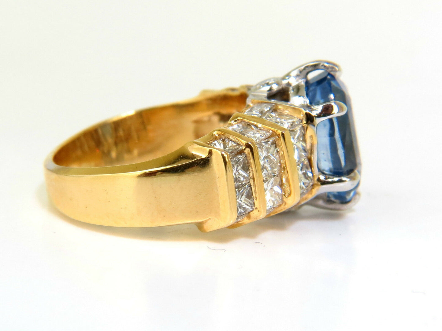 GIA 8.89CT Natural Fine Sapphire Diamond Ring Cornflower Classic 14KT