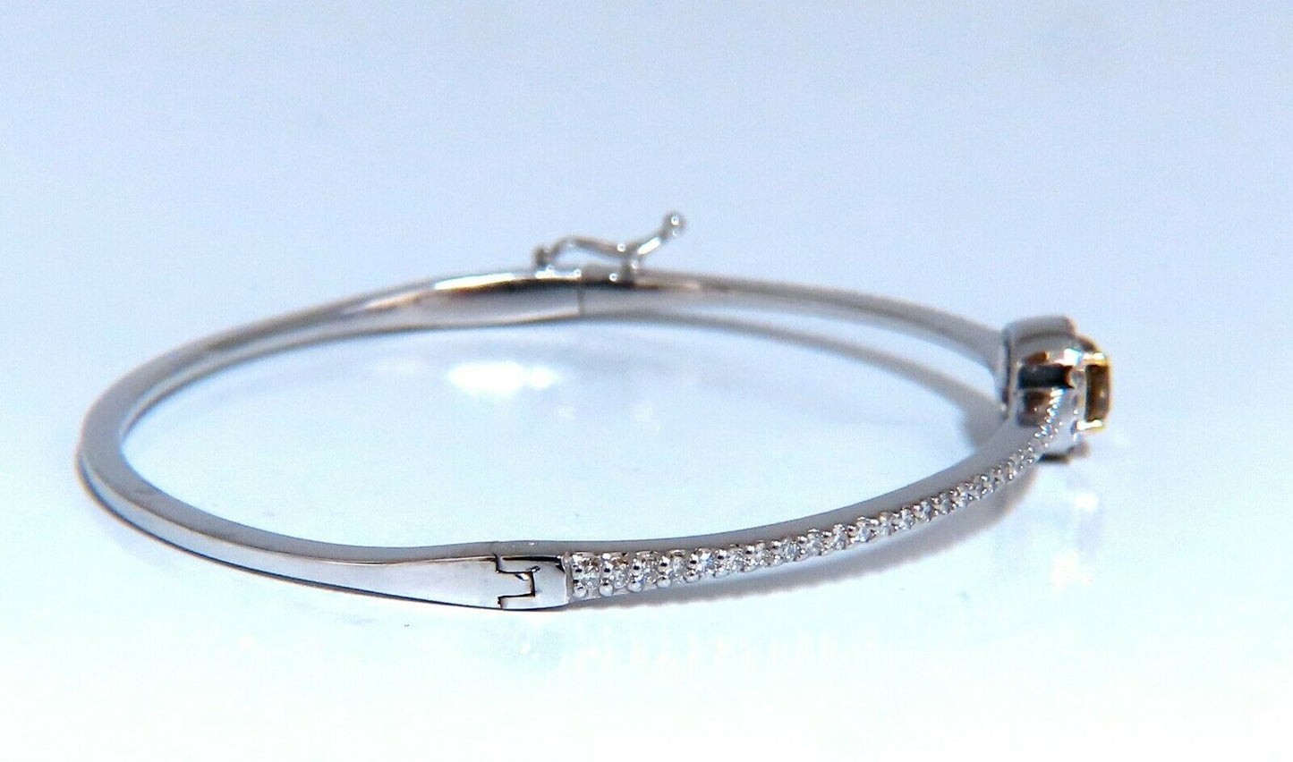 1.20ct Natural Fancy Color Diamonds Bangle Bracelet 14kt Gold Mod Deco Prime