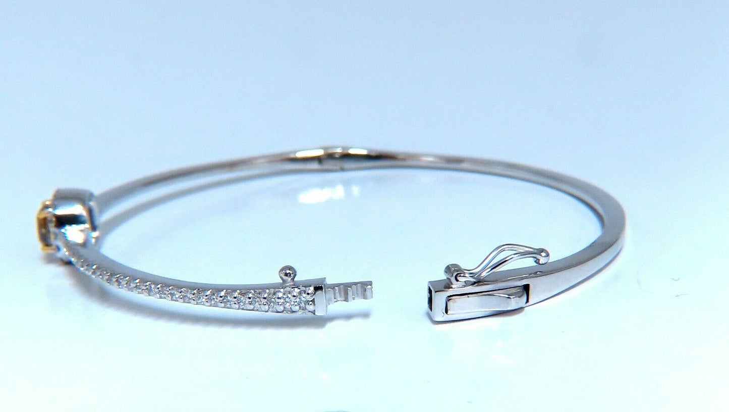 1.20ct Natural Fancy Color Diamonds Bangle Bracelet 14kt Gold Mod Deco Prime