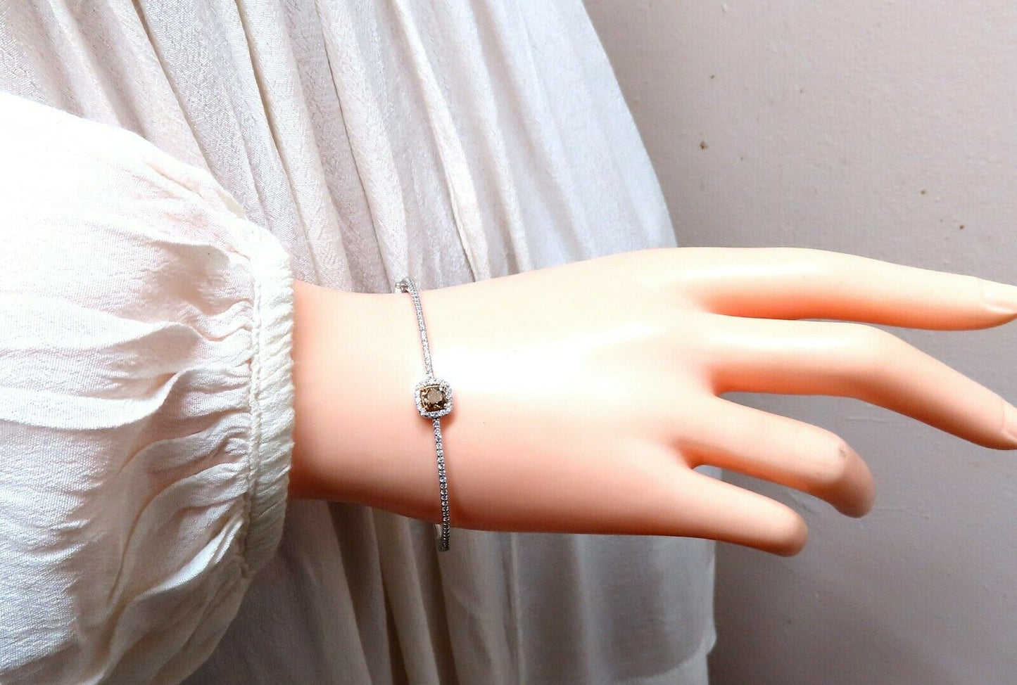 1.20ct Natural Fancy Color Diamonds Bangle Bracelet 14kt Gold Mod Deco Prime