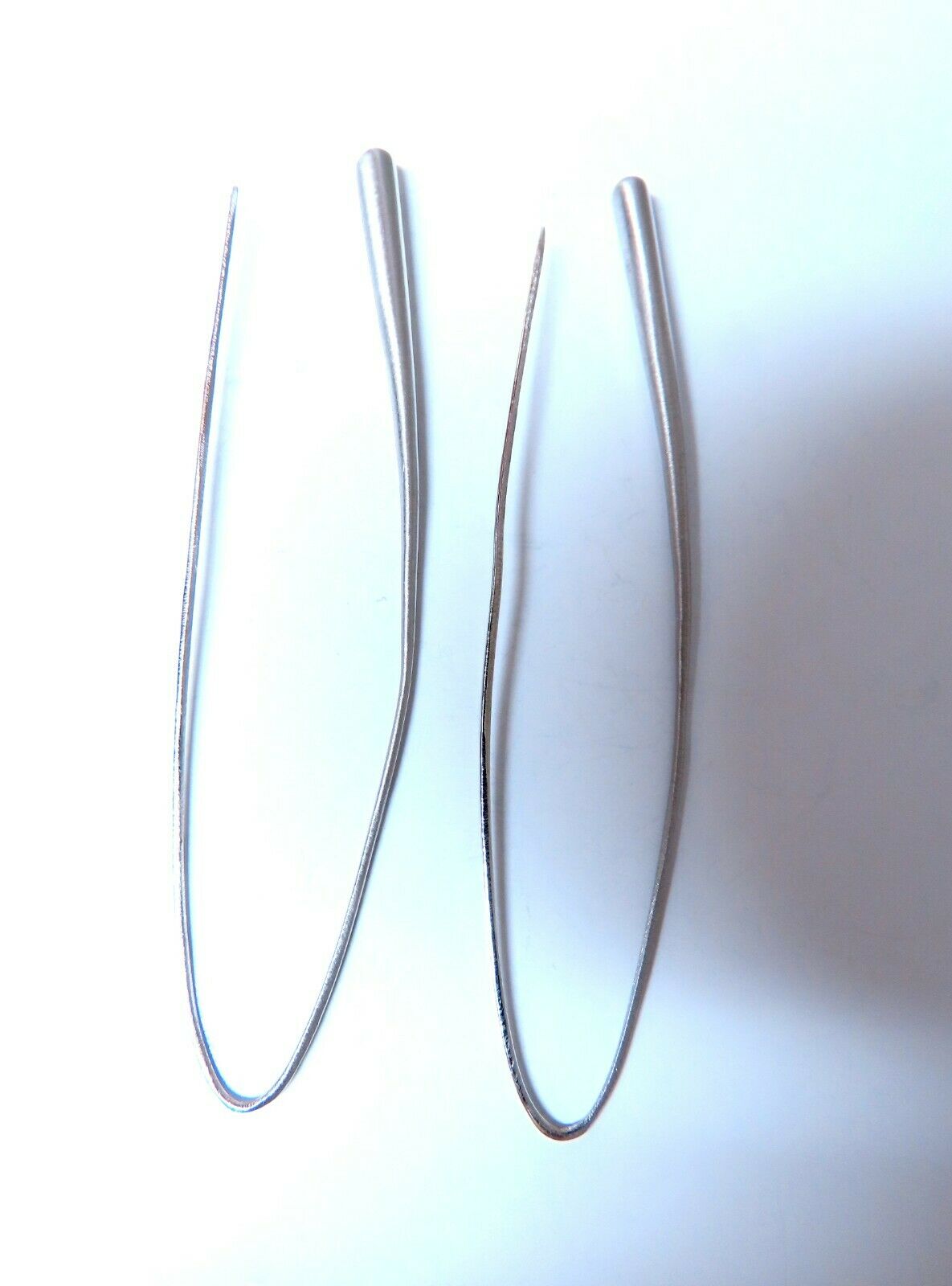 14Kt Gold Solid Satin Tubular Slip Lobe Wire Earrings Gothic Revisit