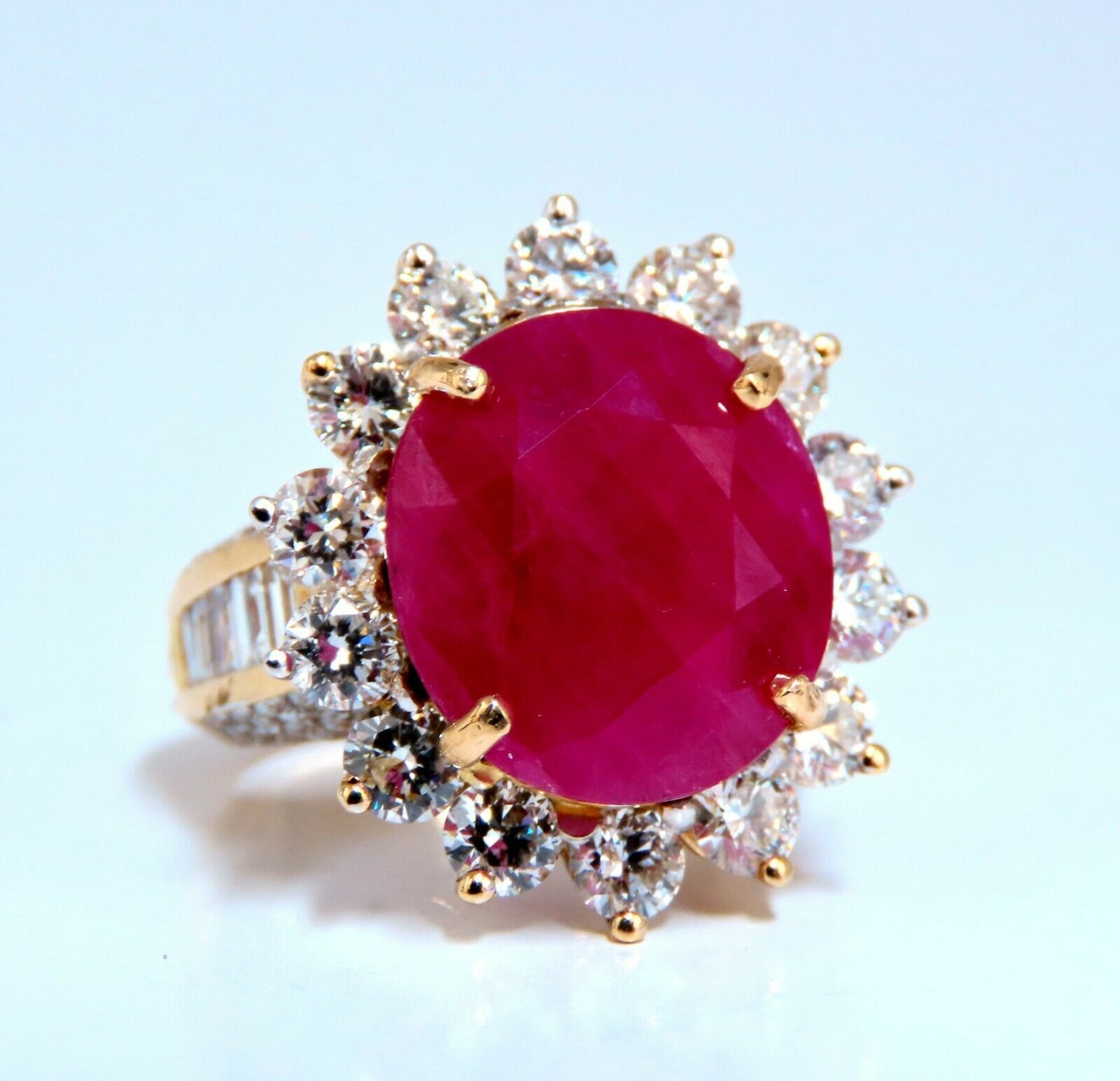 GIA Certified 16.37ct Ruby Diamonds Ring 14kt
