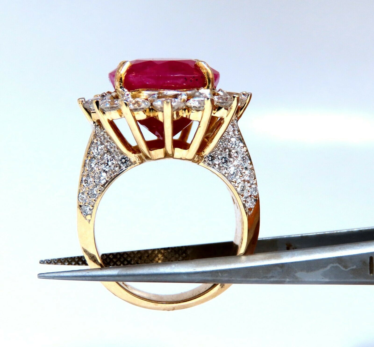 GIA Certified 16.37ct Ruby Diamonds Ring 14kt
