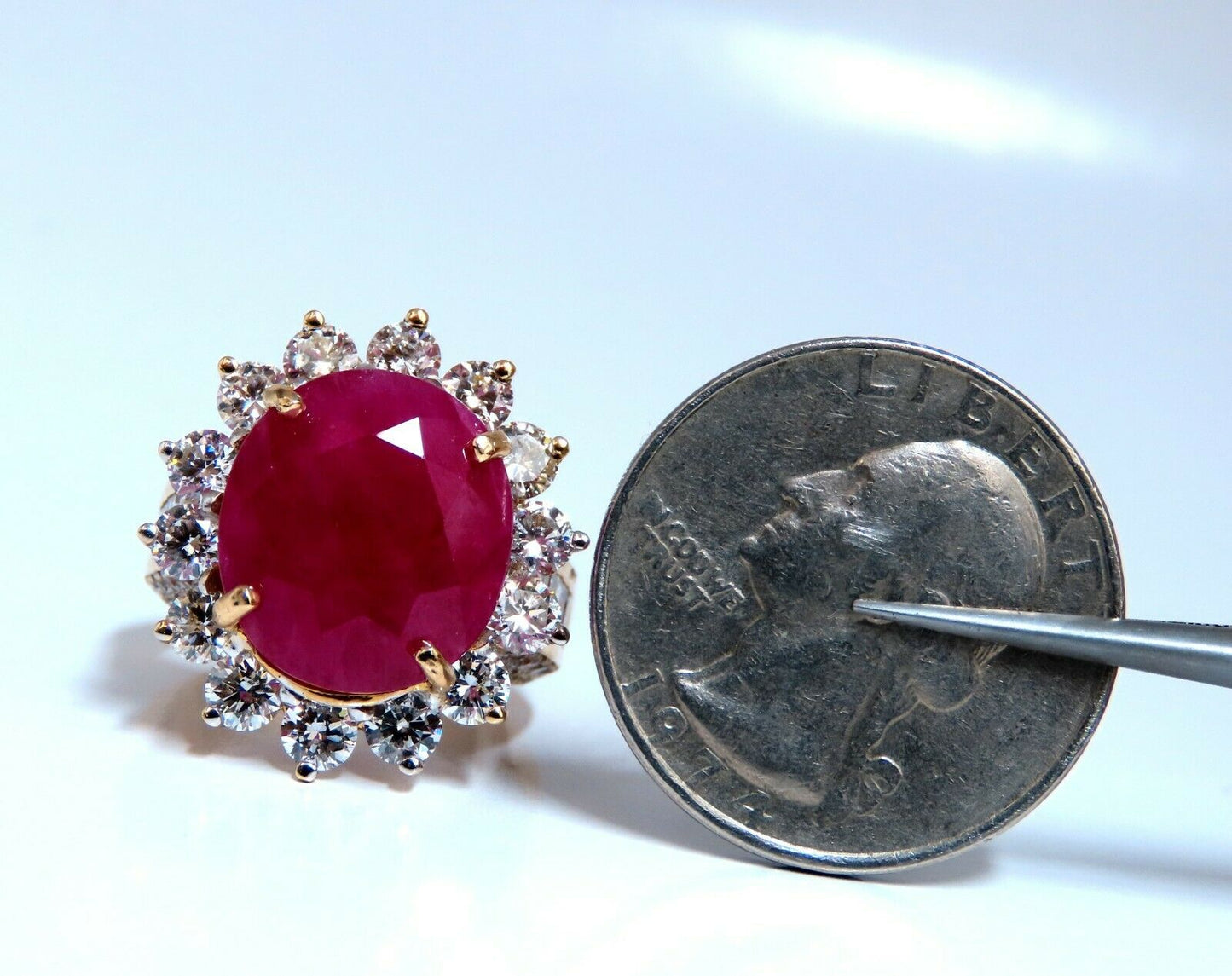 GIA Certified 16.37ct Ruby Diamonds Ring 14kt