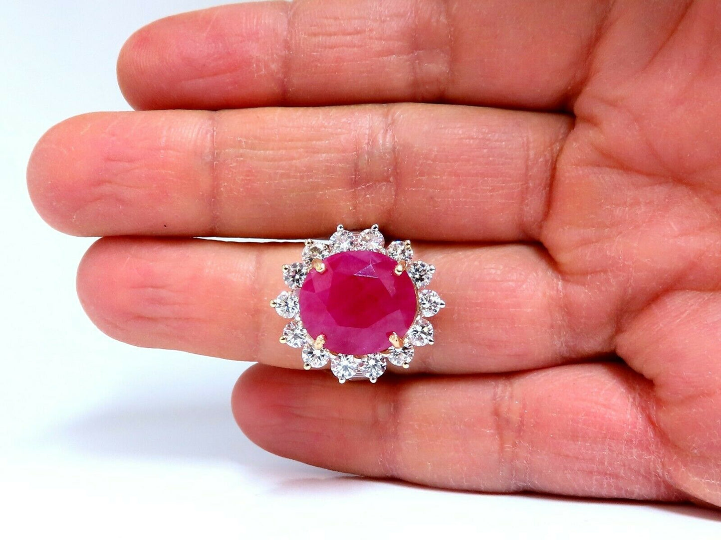 GIA Certified 16.37ct Ruby Diamonds Ring 14kt