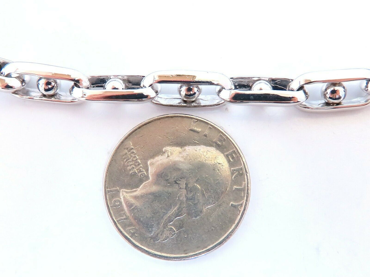 14kt Mens Rolling Balls Chain Link Bracelet Masculine Prime 9.25 inch
