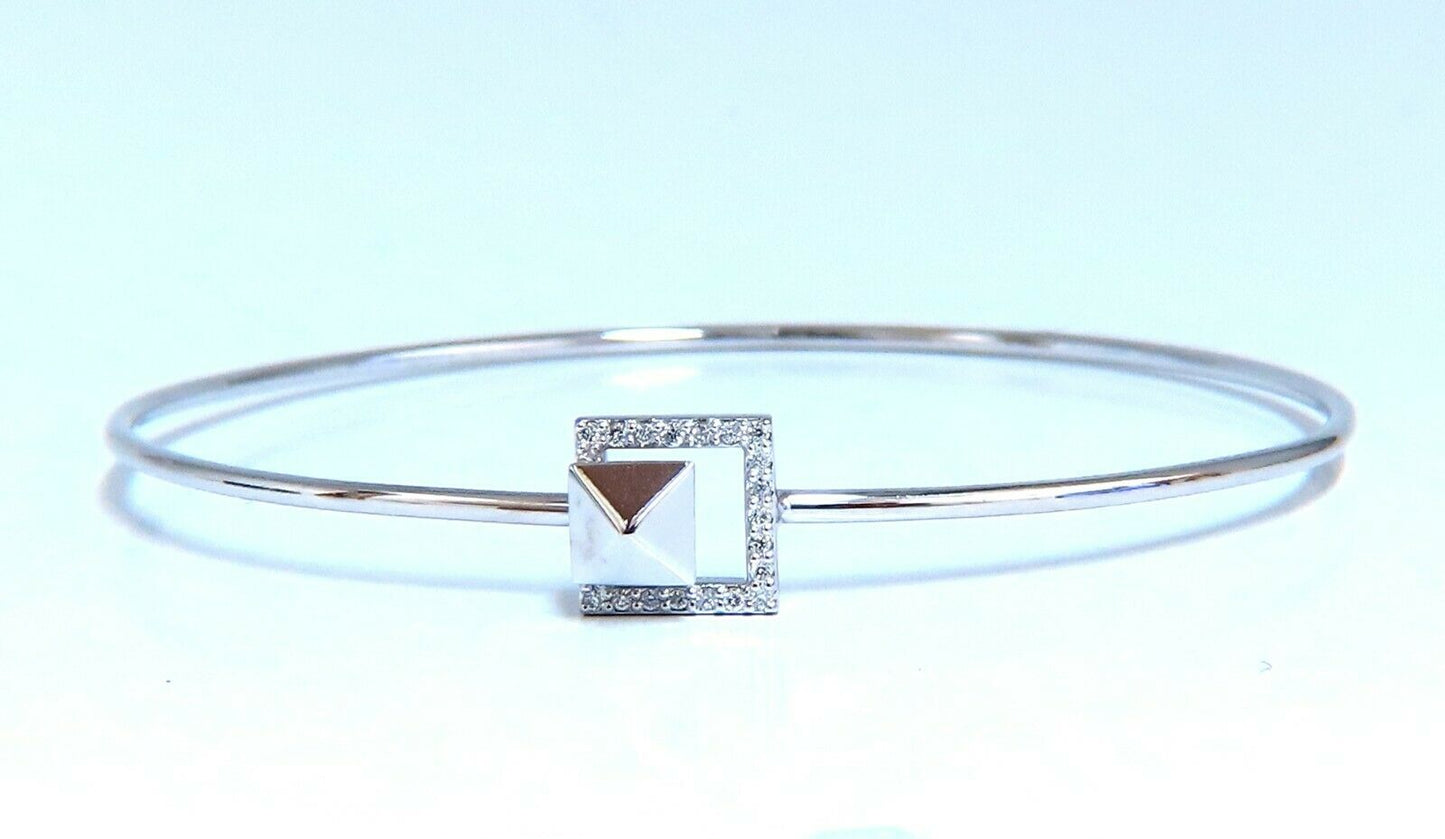 .10ct Natural Diamonds Bangle Bracelet 14kt Gold Floating Pyramid