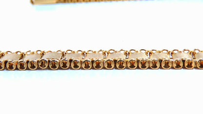 Reversible 5 Tier Curbed Band Link Gold Necklace 14kt gold 15 inch 9.8mm