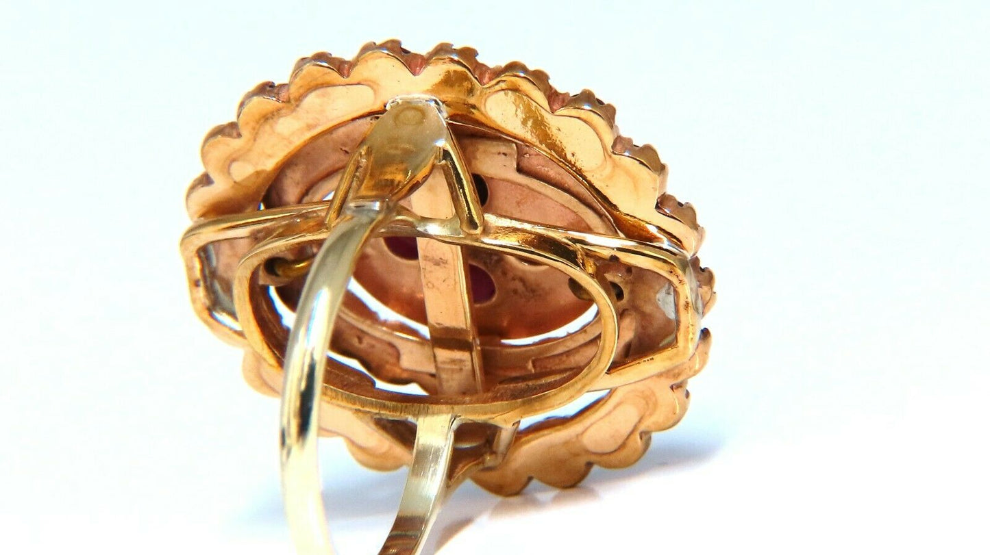 10ct natural oval garnets cluster ring 14kt gold 1930