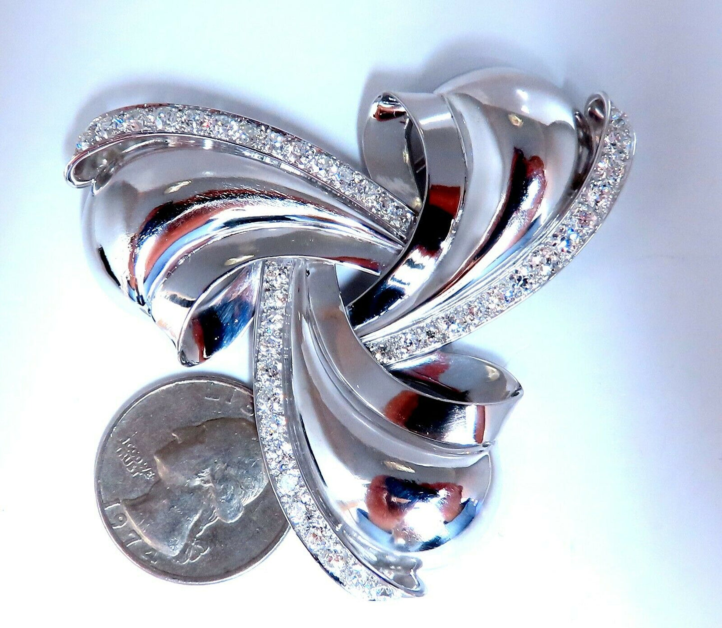 4.50ct Natural Diamonds Ninja Star Pin Platinum