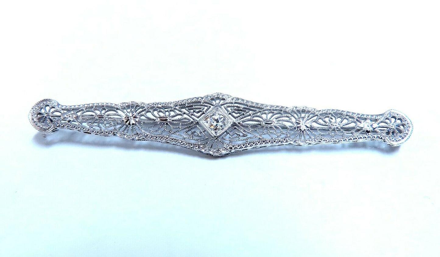 .15ct Natural Diamonds Filigree Stick Pin 14kt