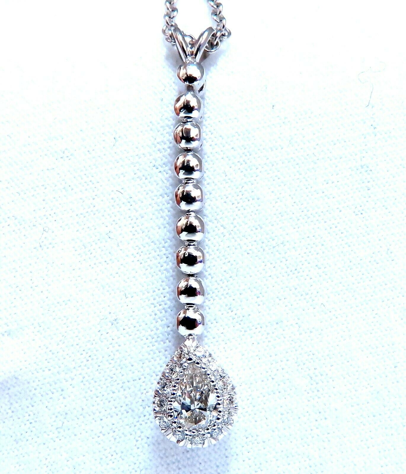 .48ct Natural Pear Diamonds Drop Pendant Necklace 14kt Dangle