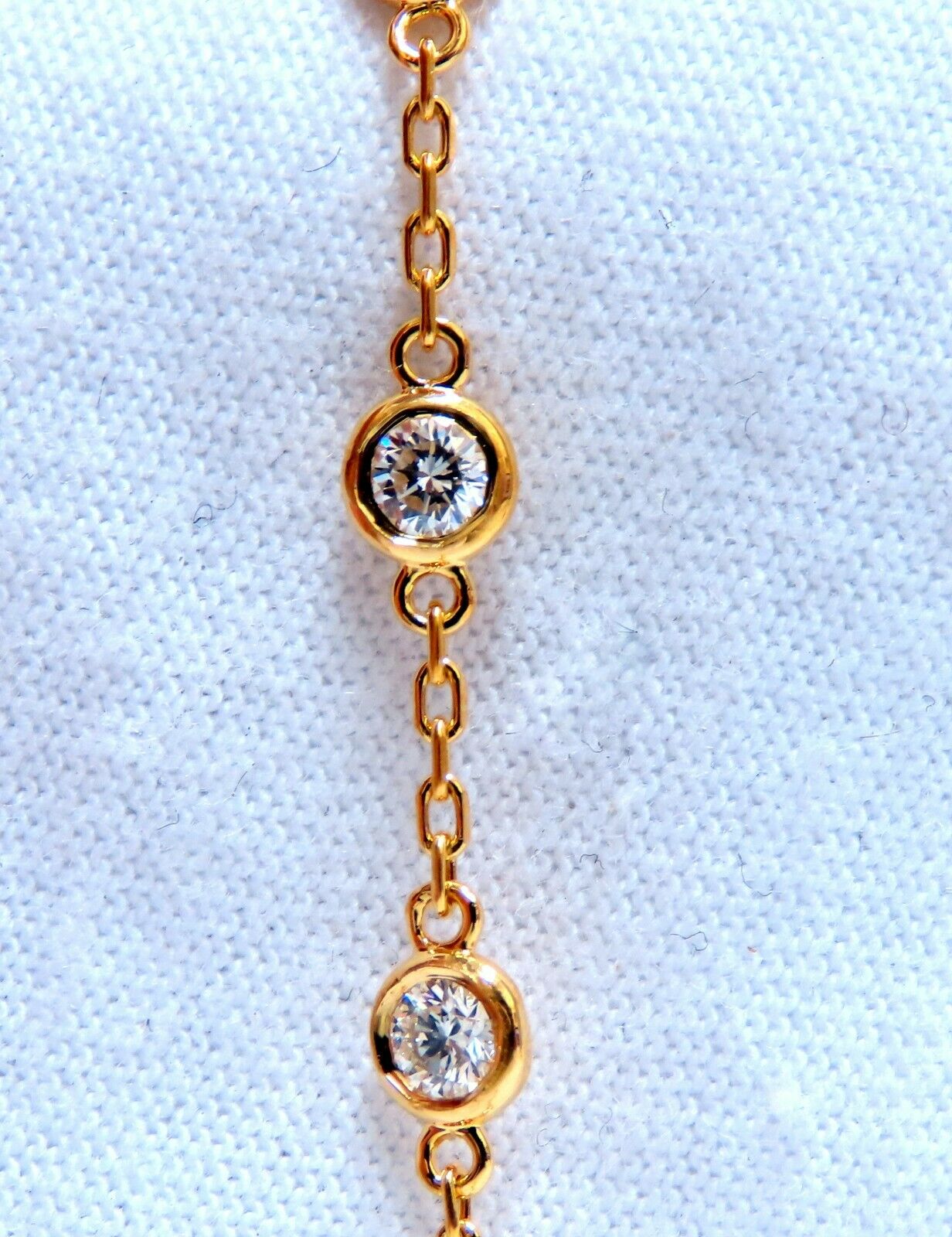 2.46ct diamonds eternity station by yard double wrap necklace 14kt I/vs 18inch