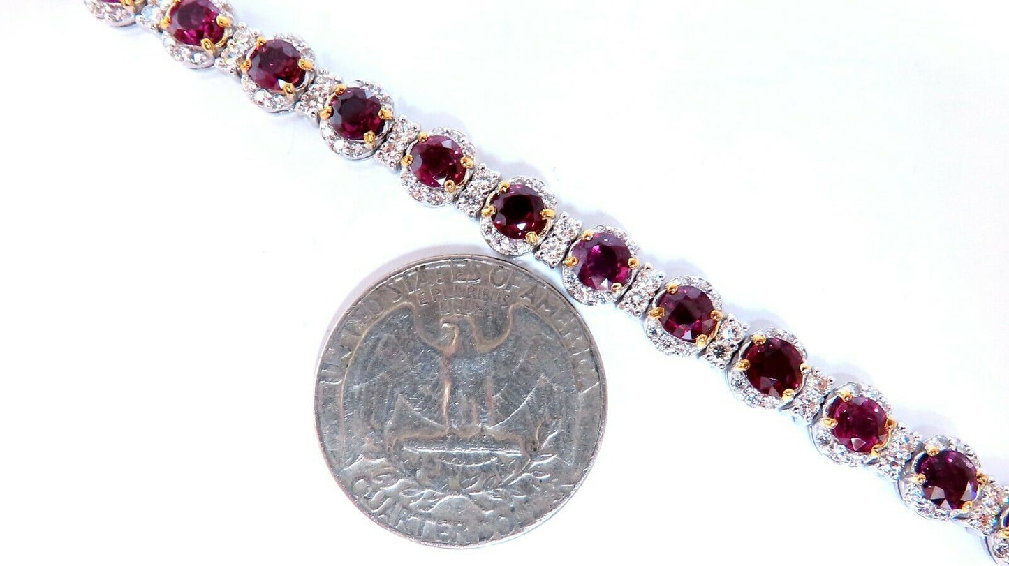 12ct Natural Ruby Diamonds Bracelet 14kt