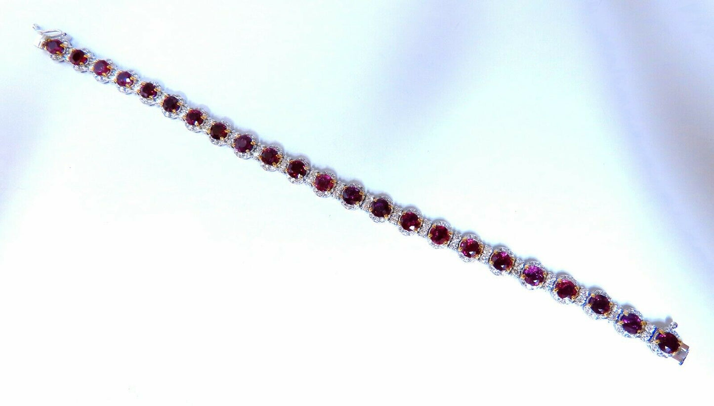 12ct Natural Ruby Diamonds Bracelet 14kt