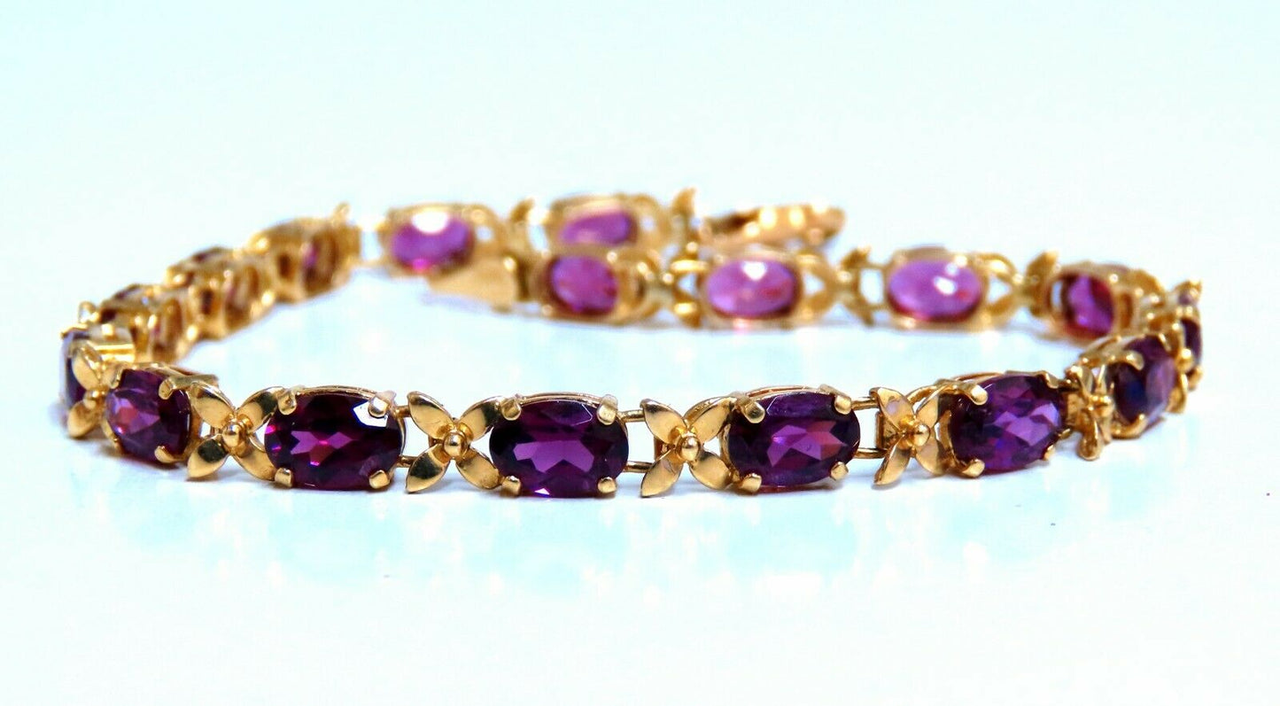 5.50ct Natural Rhodolite Garnet Bracelet 14kt