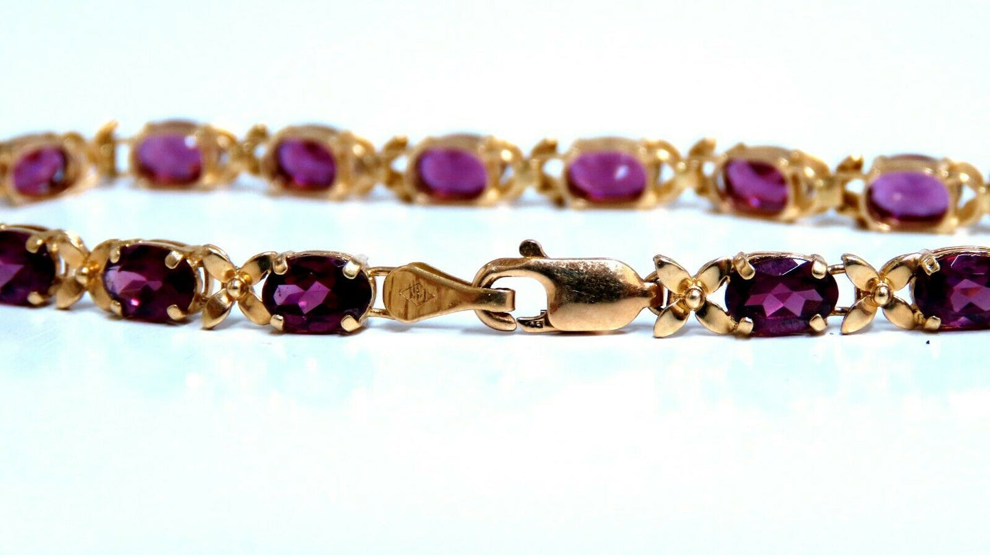 5.50ct Natural Rhodolite Garnet Bracelet 14kt