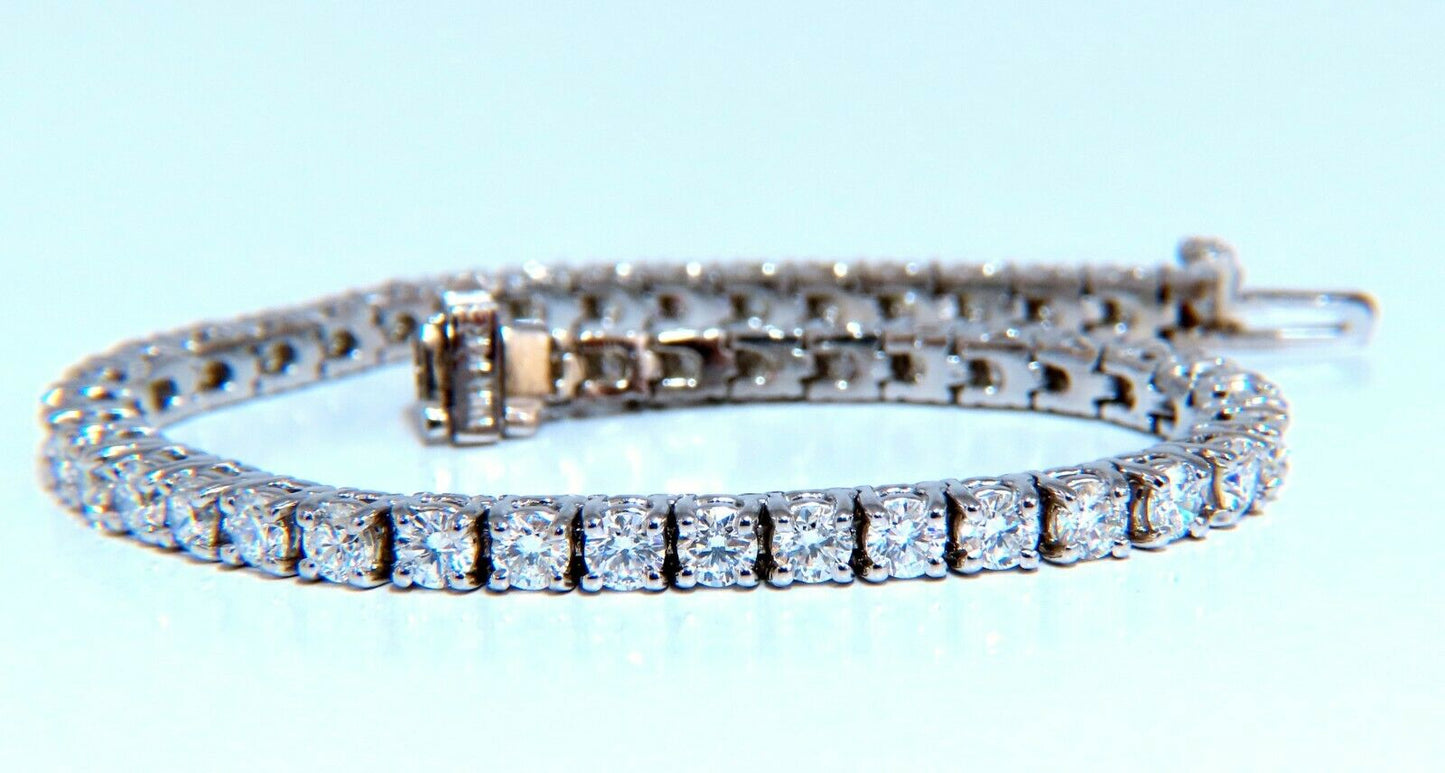 6.02 carat natural round diamonds link tennis bracelet 14kt