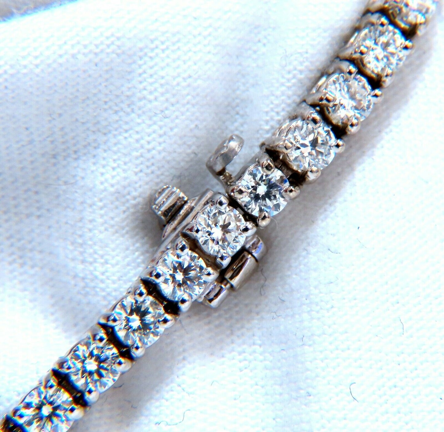 6.02 carat natural round diamonds link tennis bracelet 14kt