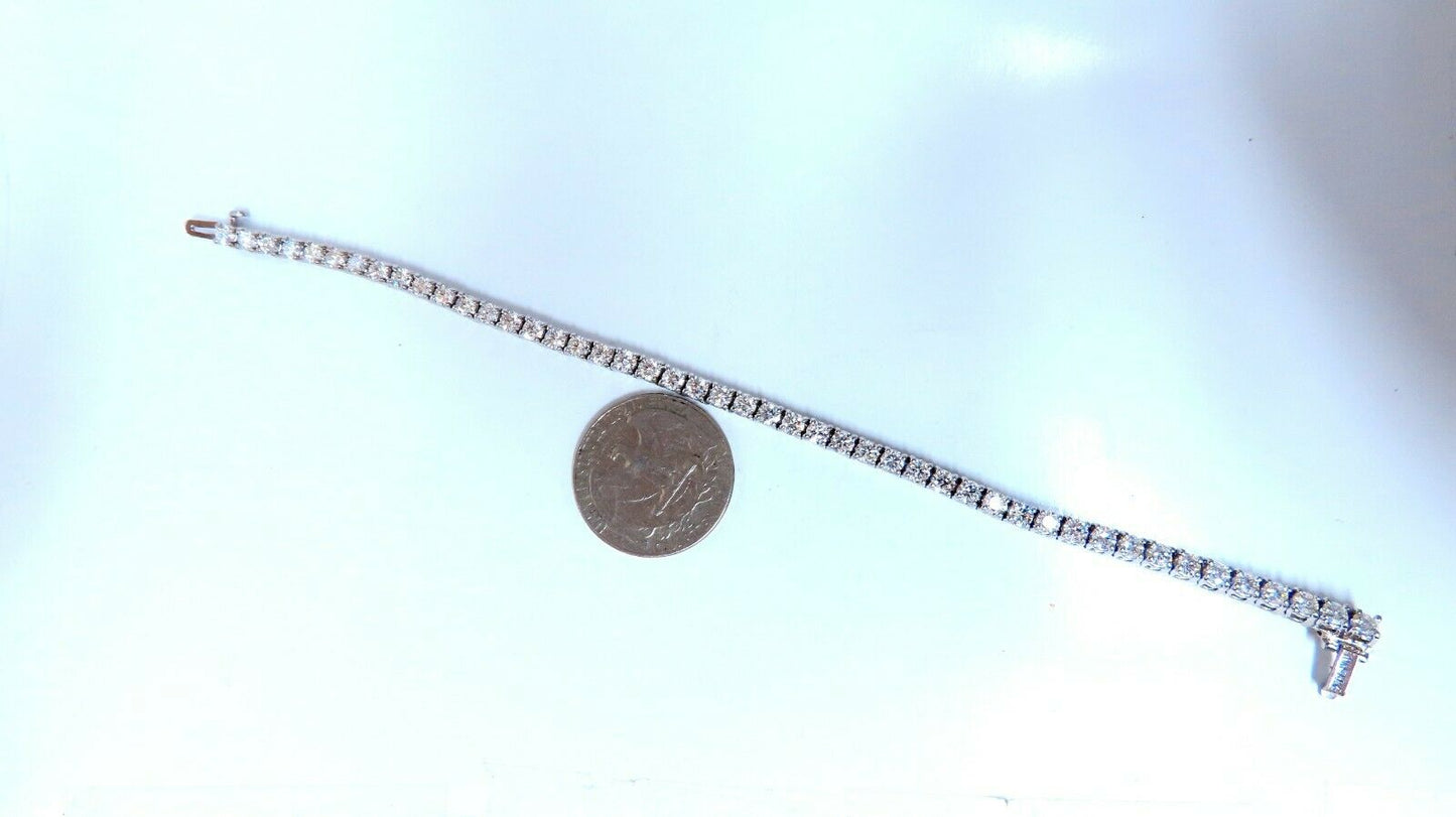 6.02 carat natural round diamonds link tennis bracelet 14kt