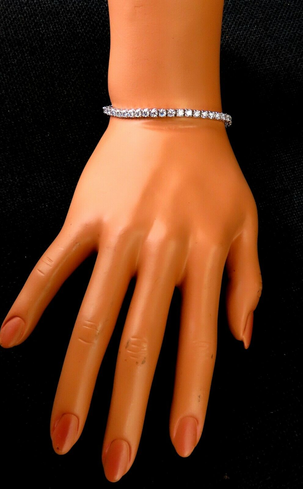 6.02 carat natural round diamonds link tennis bracelet 14kt
