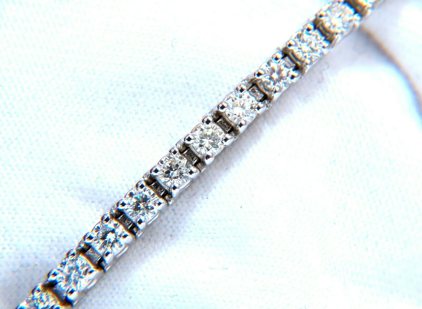 3.75 carat natural round diamonds link tennis bracelet 14kt