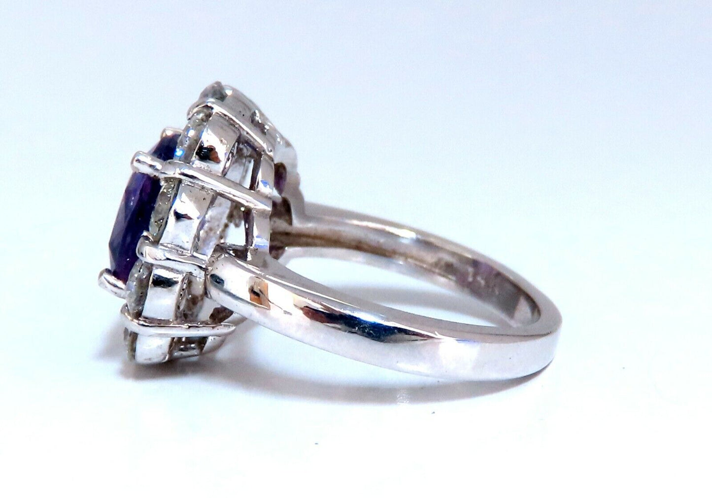 GIA Certified 3.48ct Natural Vivid purple no Heat sapphire diamonds ring 14kt