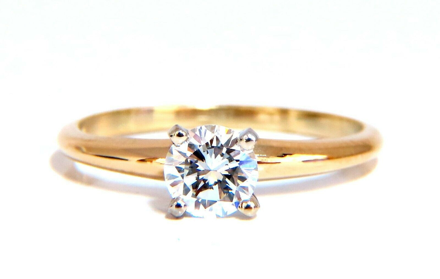 GIA Certified .60ct round cut diamond solitaire ring classic G/Vs