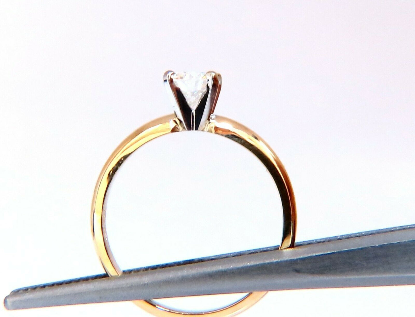 GIA Certified .60ct round cut diamond solitaire ring classic G/Vs