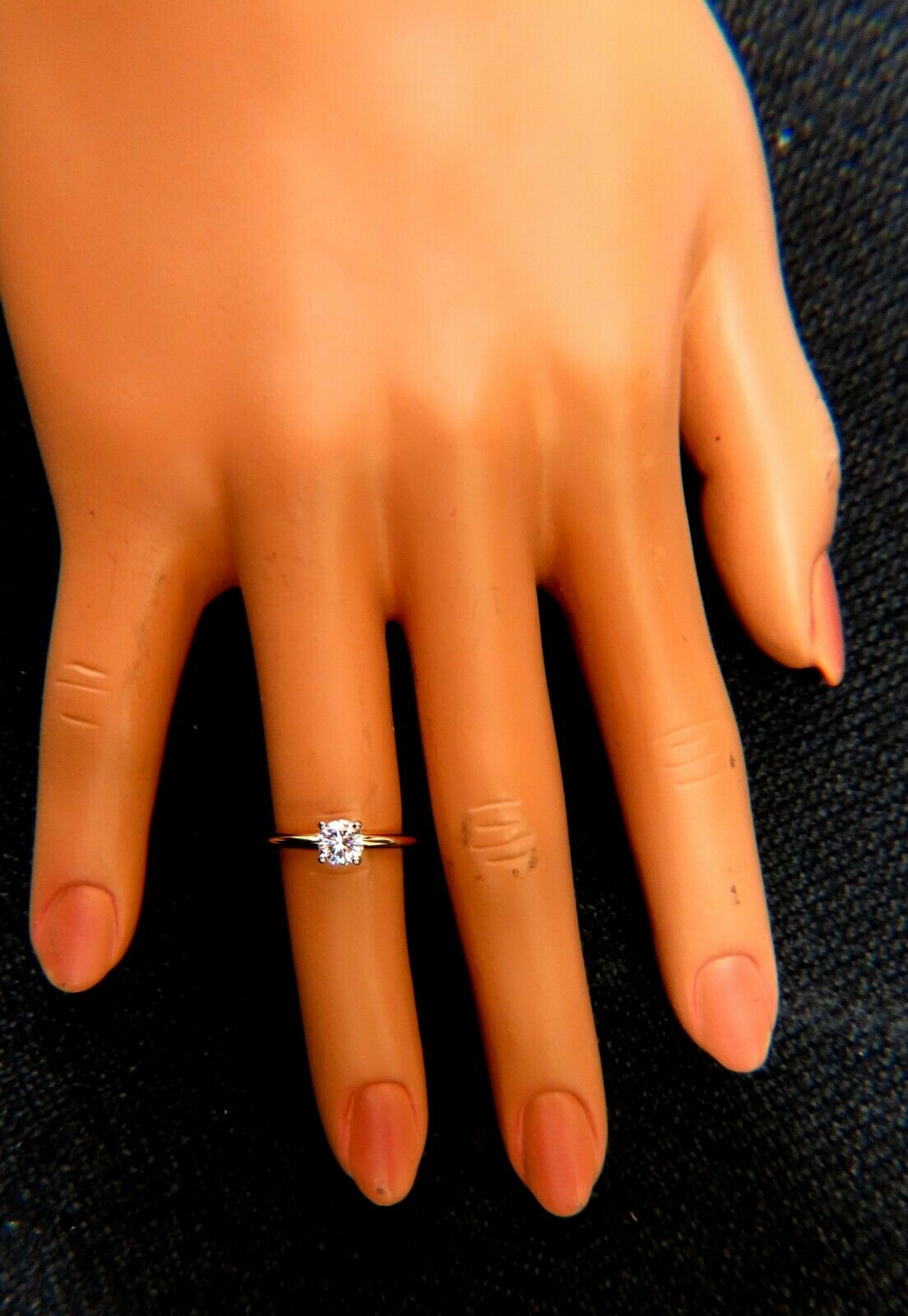 GIA Certified .60ct round cut diamond solitaire ring classic G/Vs