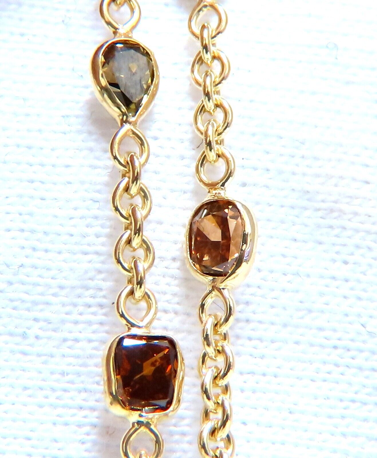 9.50ct Natural Multicolored Fancy Color Diamonds Cross Yard Necklace 14kt Rosary