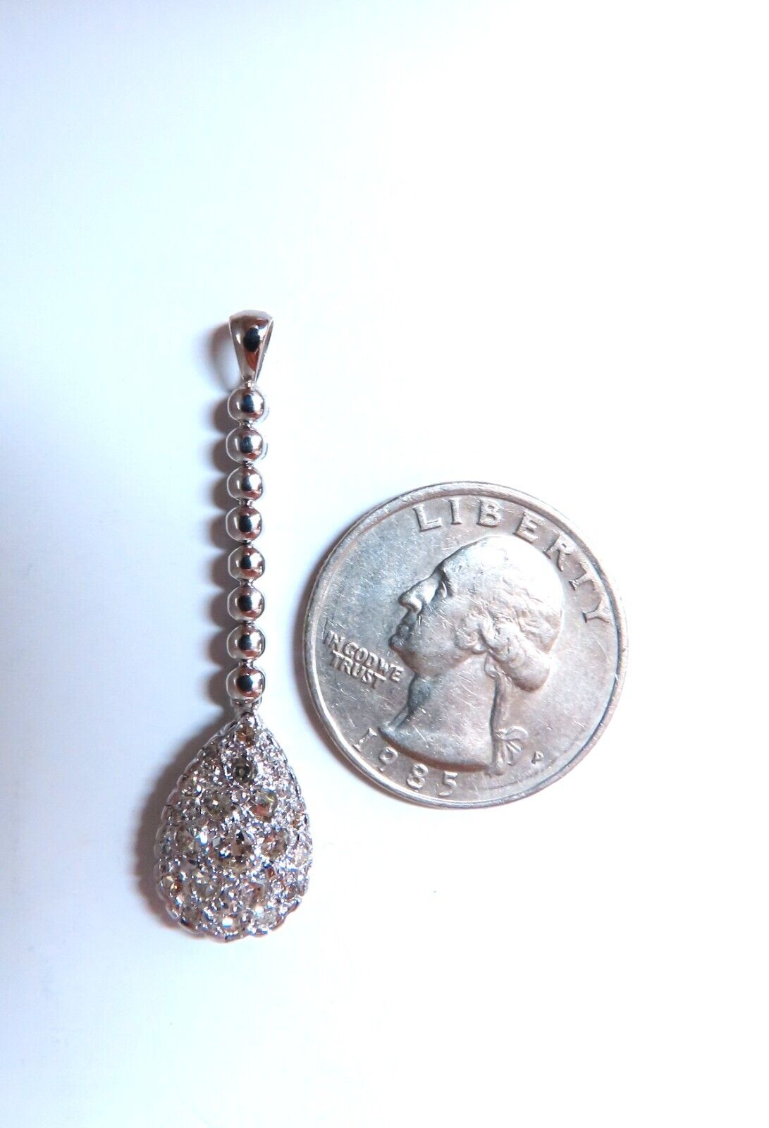 .50ct Natural Pear Diamonds Drop Pendant 14kt Dangle