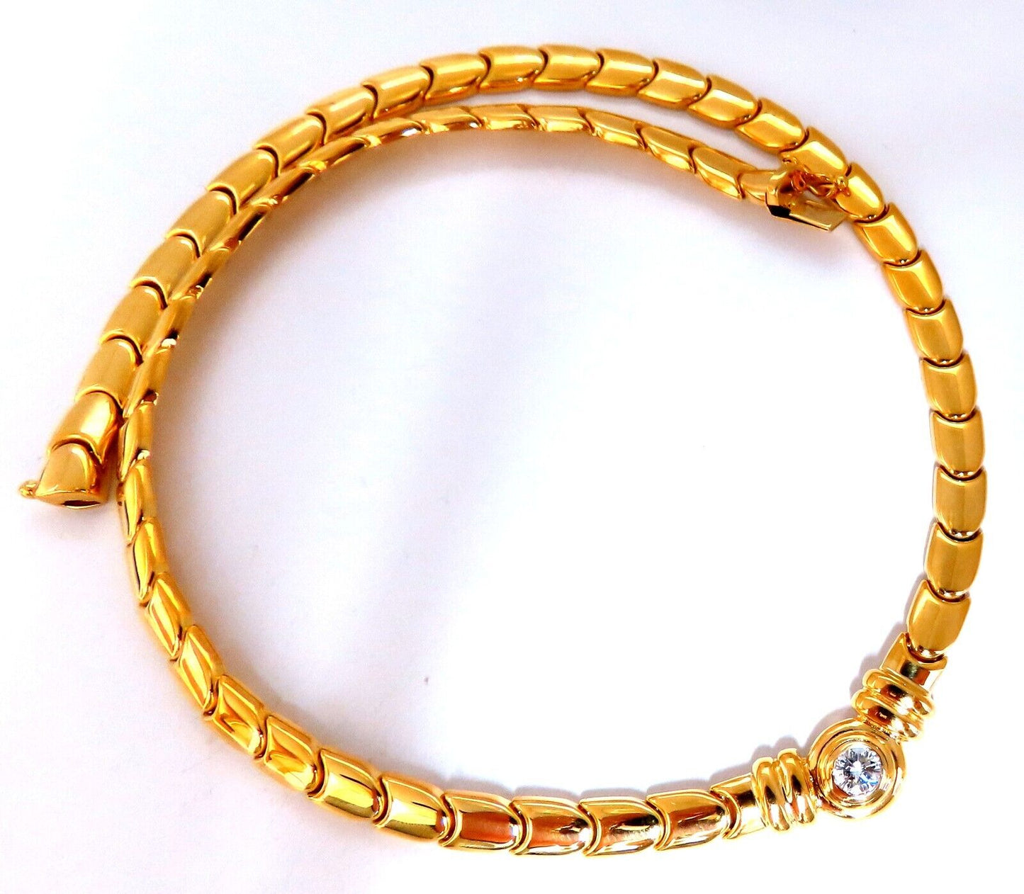 .45ct Natural Solitaire Round Diamond Scaling Link Necklace 14kt