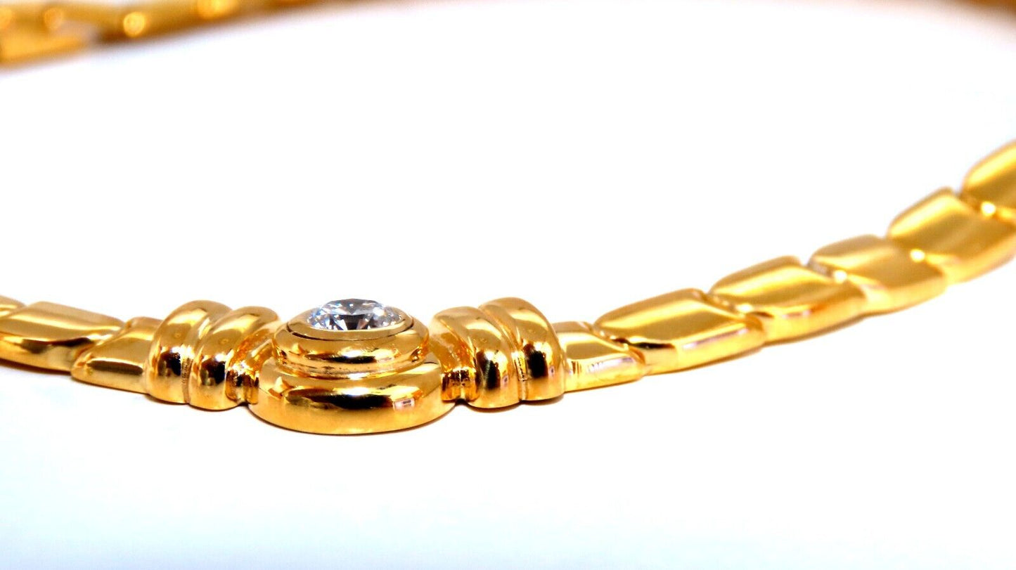 .45ct Natural Solitaire Round Diamond Scaling Link Necklace 14kt